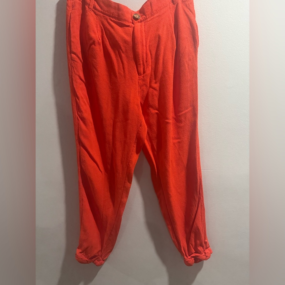 elevenses Bright Orange High-Waist Tapered Pants